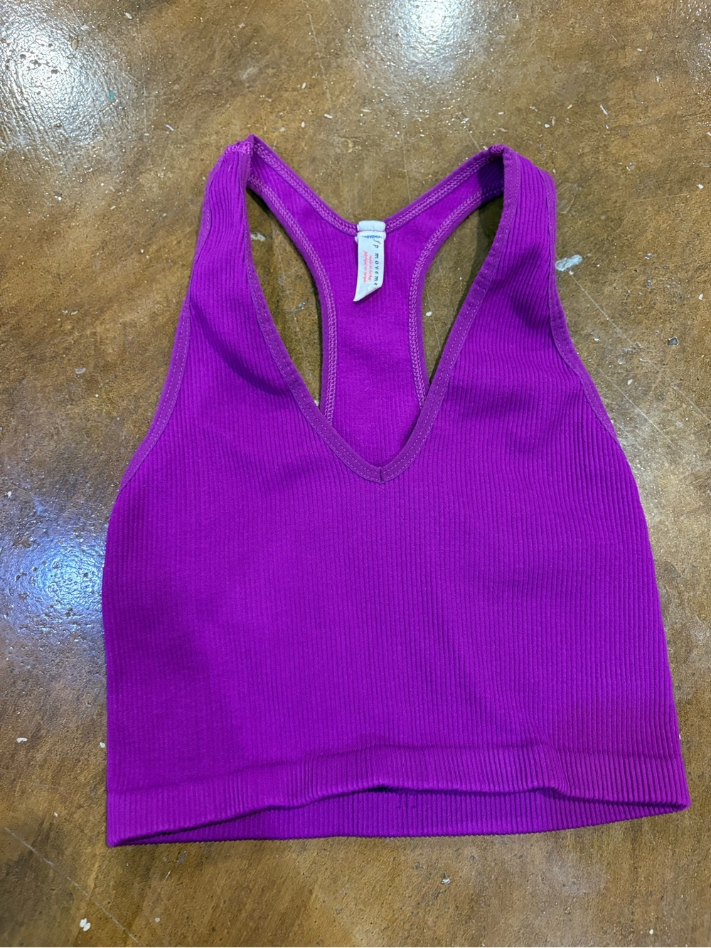FP Movement by Free People Ribbed Racerback Sports Bra - Fuchsia - Picture 1 of 3